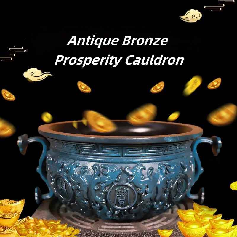 Antique Bronze Prosperity Cauldron – Symbol of Wealth & Abundance
